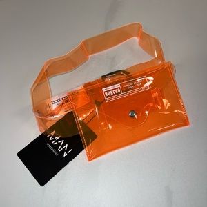 BoohooMAN Quavo clear/orange belt bag